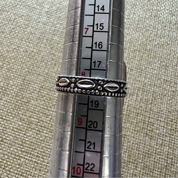 New Malachite Crystal Stone Square Silver Overlay Ring w Decorative Band 8.25 - Picture 4 of 4